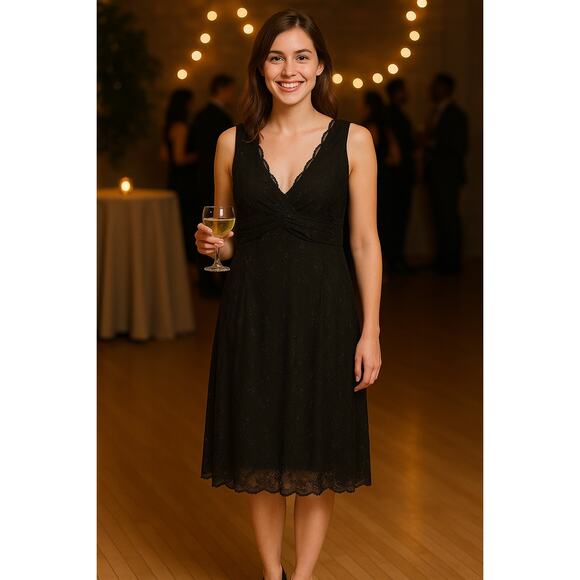 Jonathan Martin Women Studios Black Lace Dress - Size 22 - Picture 1 of 8